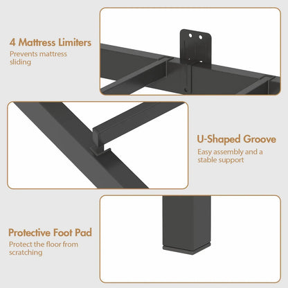 Walnut Single LED Corner Bed Frame in Black with 2 Storage Drawers and Charging Station - Image 9