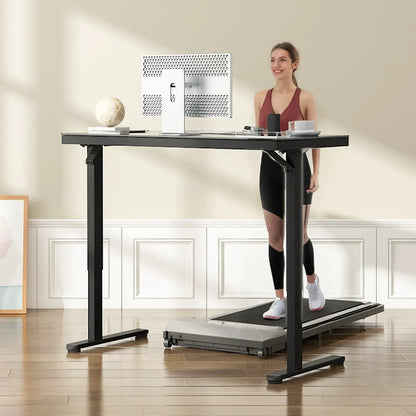 Electric Standing Desk with Drawer, One-Piece Glass Desktop, Black, 120x60cm - Image 6