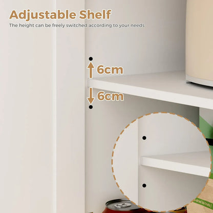 Kitchen Island Cart on Wheels with Charging Station, White, 83x38x82cm - Image 5