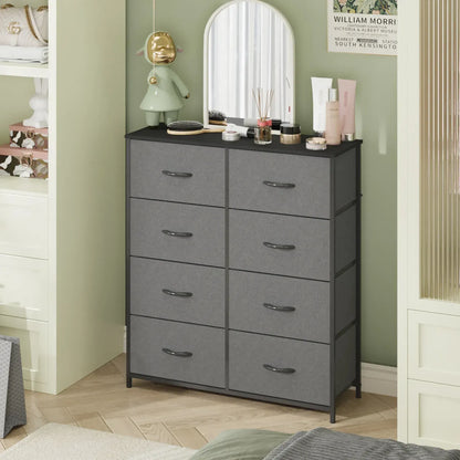 Grey Tallboy Chest of 8 Drawers Storage Cabinet for Bedroom and Living Room - Image 2