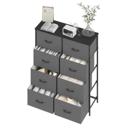Grey Tallboy Chest of 8 Drawers Storage Cabinet for Bedroom and Living Room - Image 3