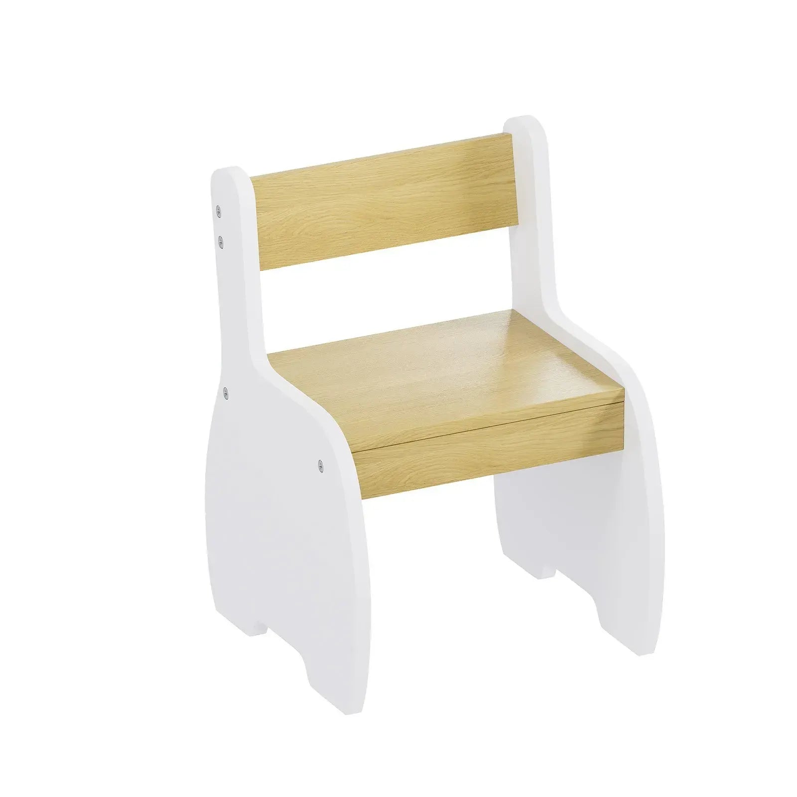 3-Piece Kids Table and Chairs Set in White with Storage, 60x60x48cm - Image 7