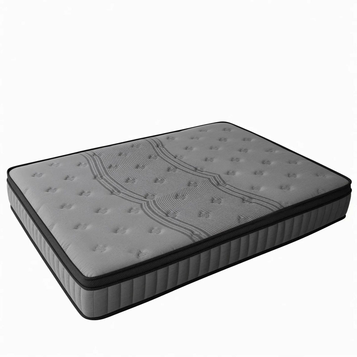 Double Mattress 30CM Thick Medium Firm Pocket Springs Euro Top Memory Foam in Grey - Image 3