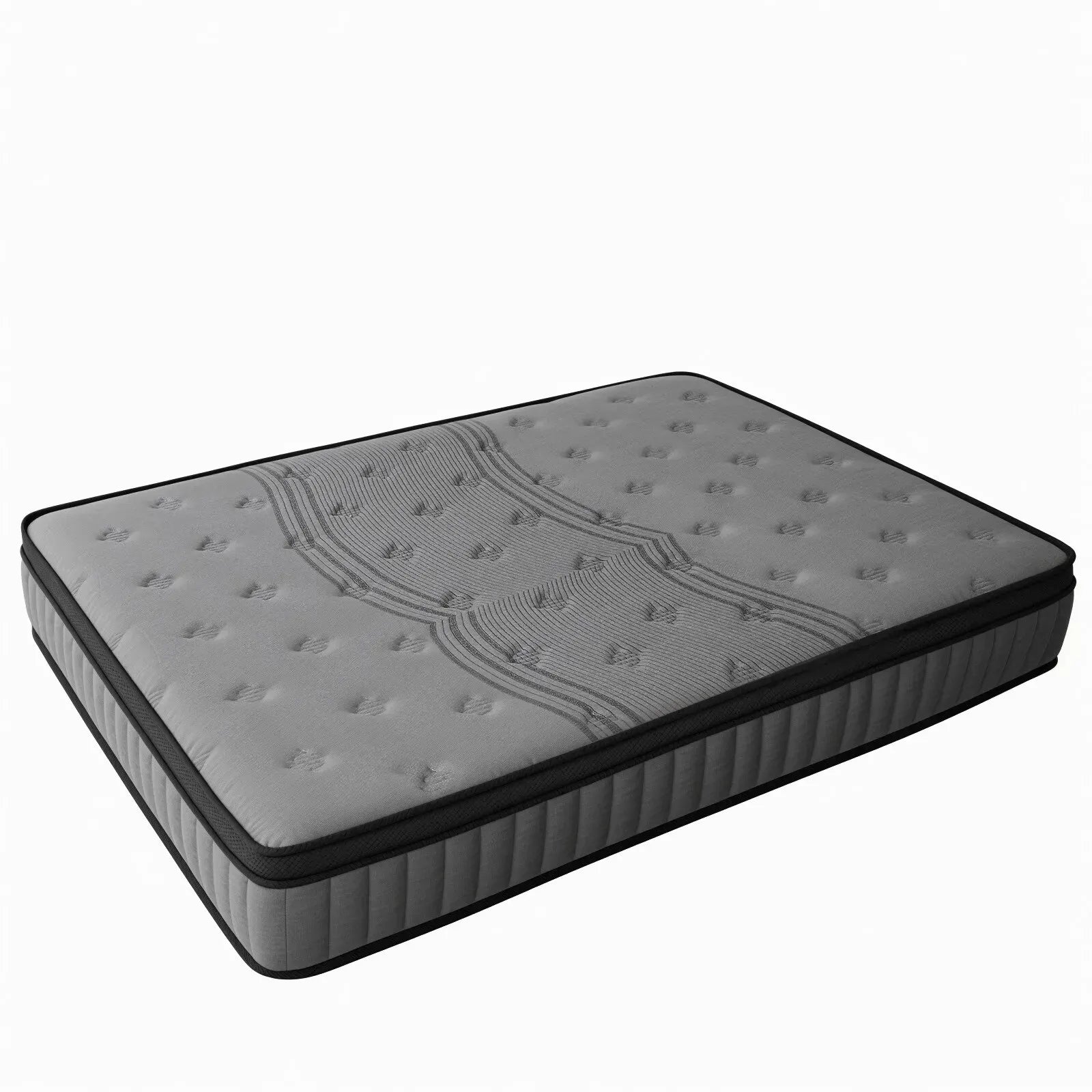 Double Mattress 30CM Thick Medium Firm Pocket Springs Euro Top Memory Foam in Grey - Image 3