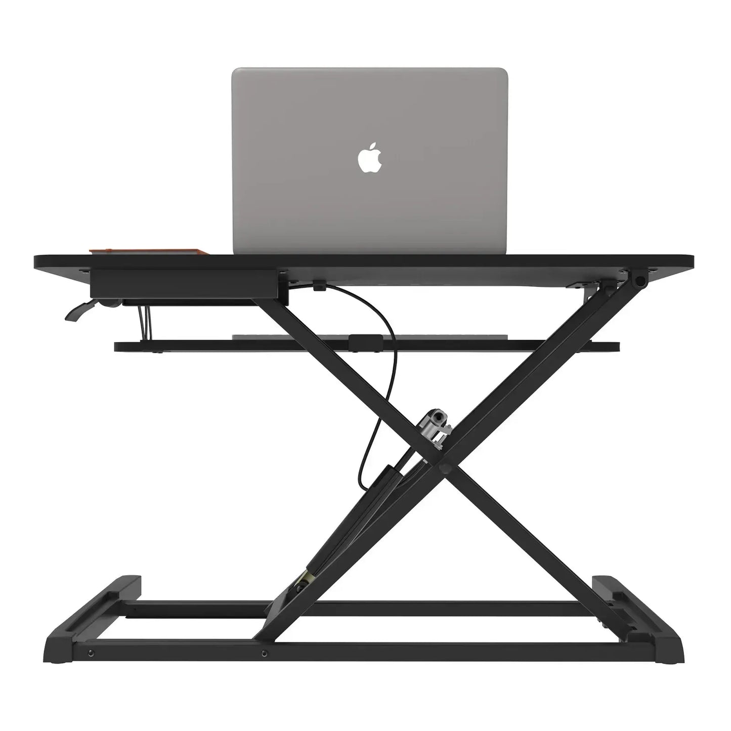 Height Adjustable Black Laptop Riser Desk with Two-Tier Design, 80x40cm - Image 4
