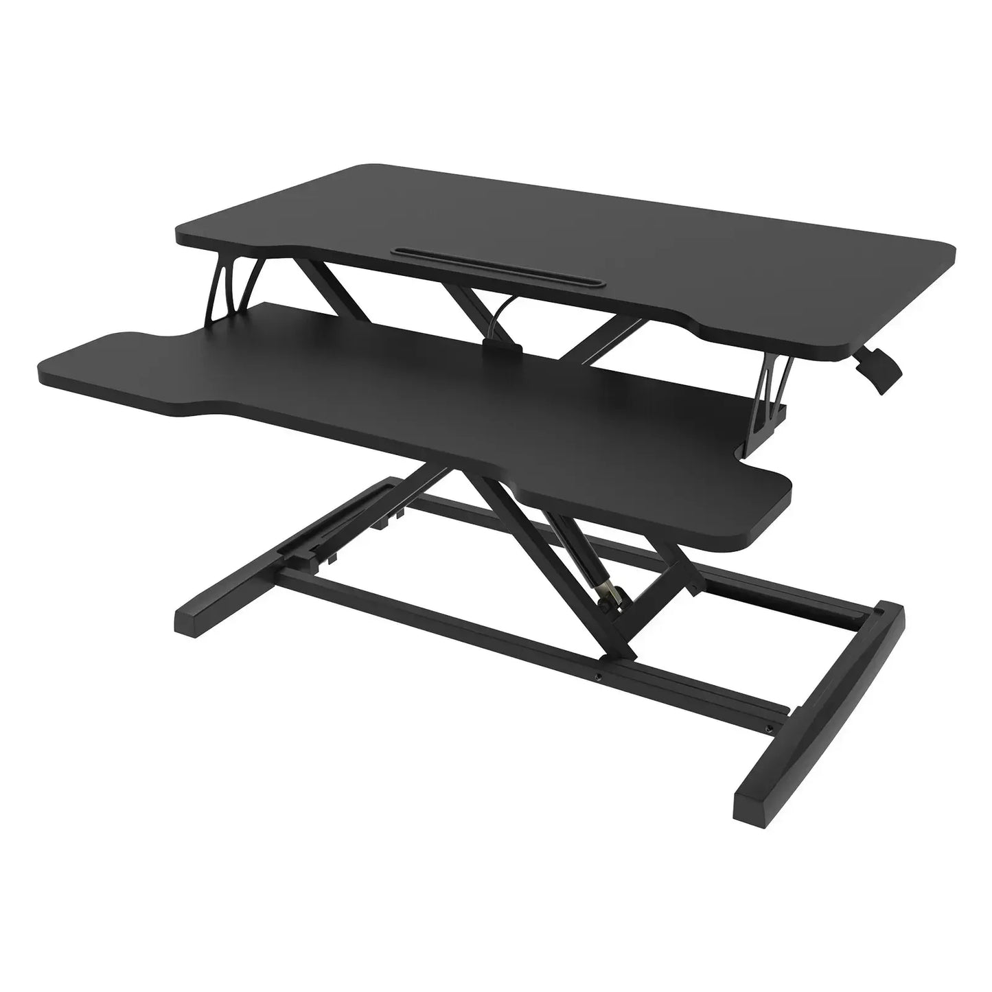 Height Adjustable Black Laptop Riser Desk with Two-Tier Design, 80x40cm - Image 7