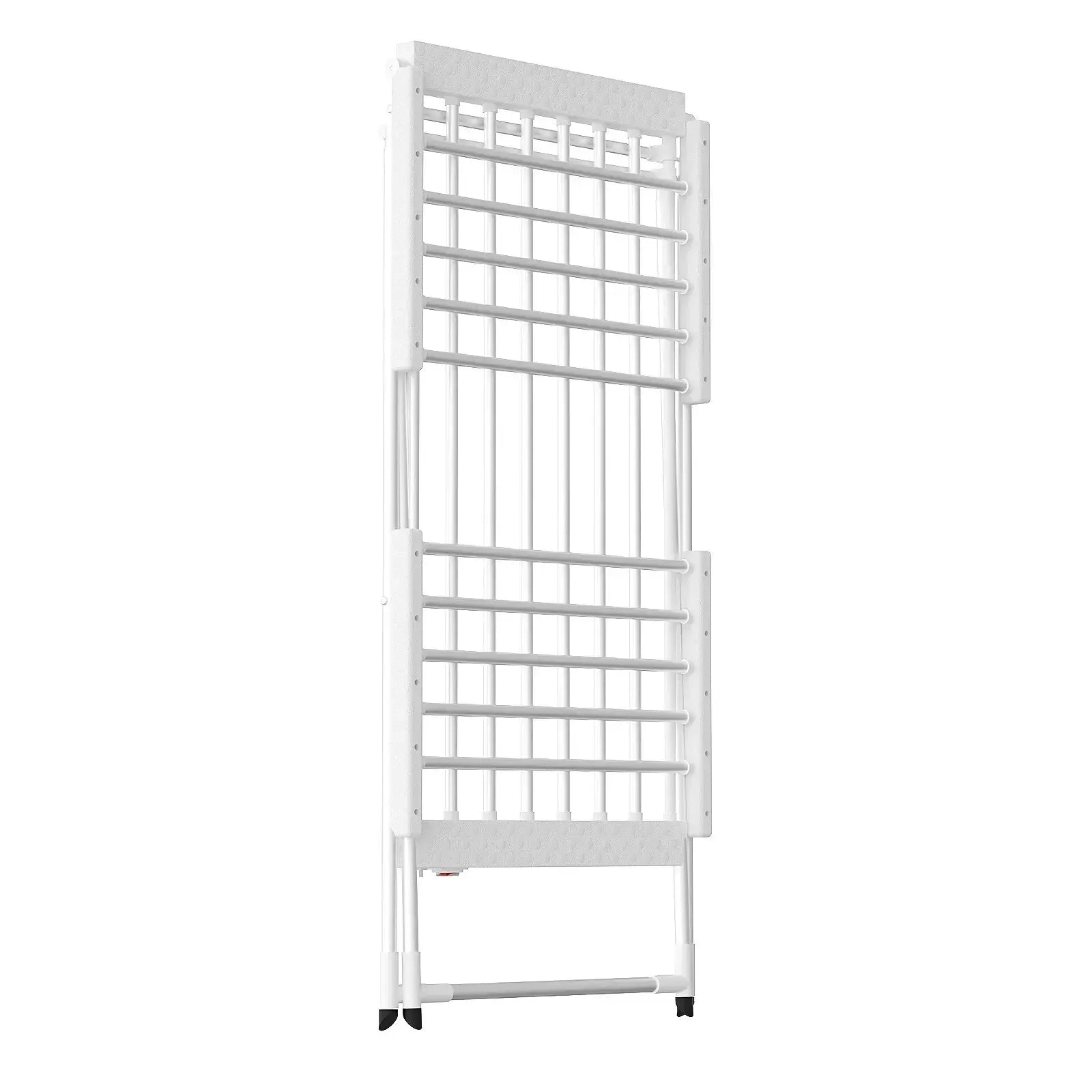 White 220W Electric Heated Towel Rack in Silver with 20 Bars for Fast Drying - Image 4