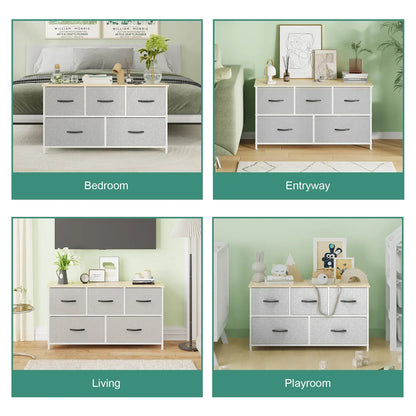 Black Chest of 5 Drawers Storage Cabinet Dresser Unit for Living Room or Bedroom - Image 2