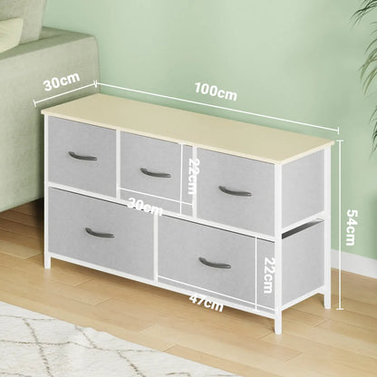 Black Chest of 5 Drawers Storage Cabinet Dresser Unit for Living Room or Bedroom - Image 5