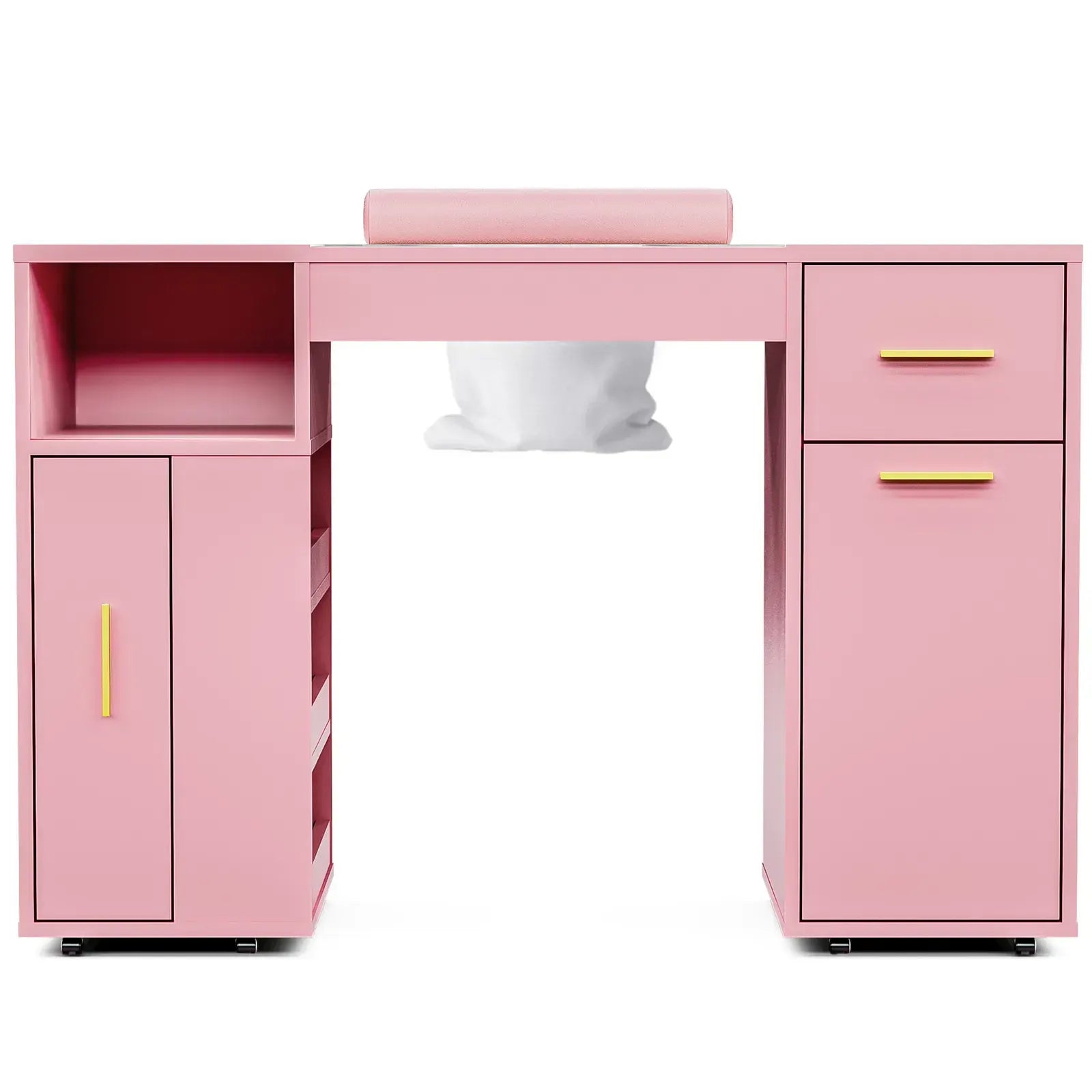 Pink Manicure Table with Electric Dust Collector and Storage, 108x45x77cm - Image 2