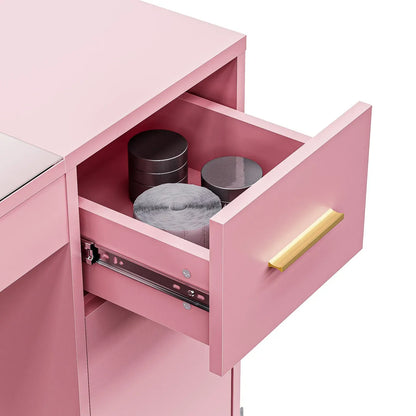 Pink Manicure Table with Electric Dust Collector and Storage, 108x45x77cm - Image 8