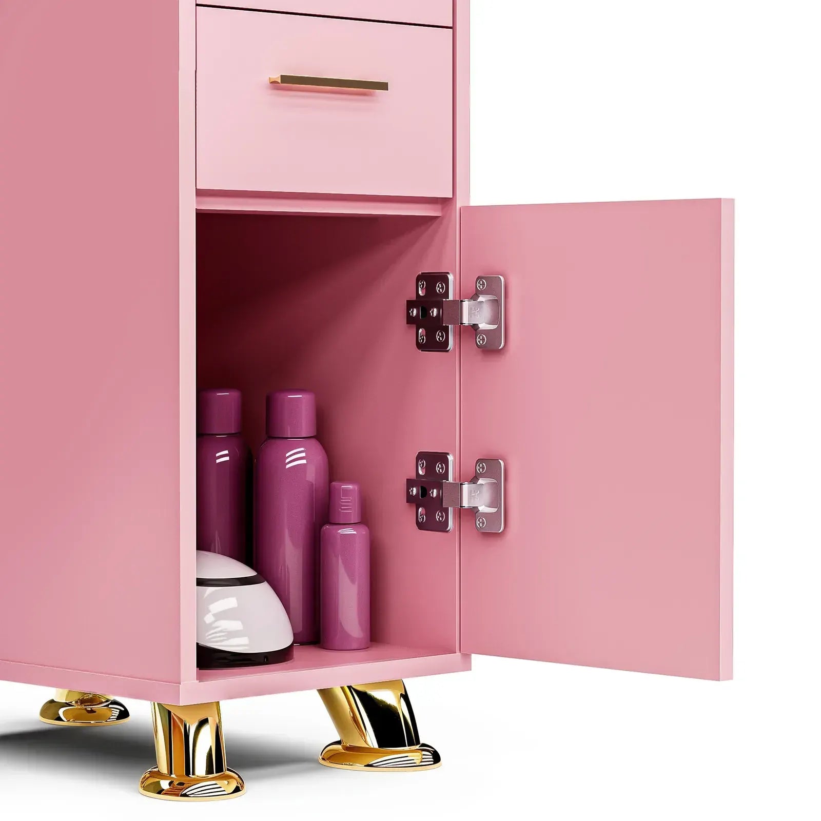Pink Manicure Table with Electric Dust Collector and Storage, 108x45x77cm - Image 9