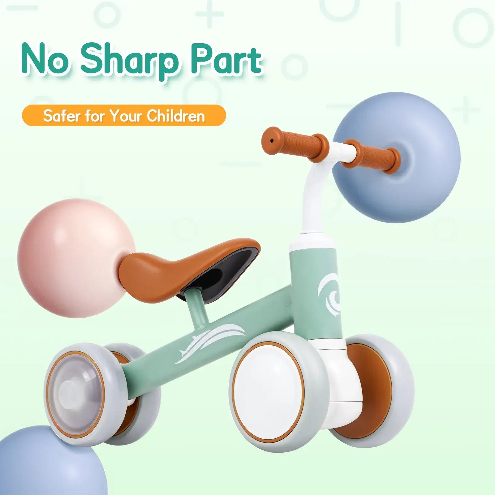 Green Baby Balance Bike with LED Lights, 4 Wheels, Lightweight Design for Toddlers - Image 7