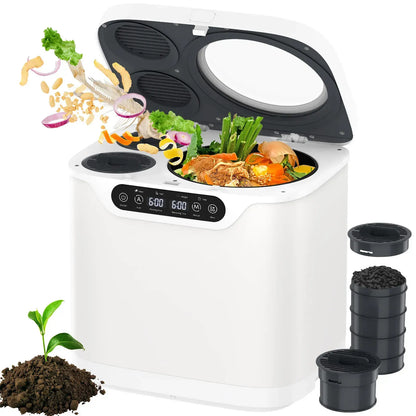 4L Electric Composter in White for Kitchen Food Waste Recycling