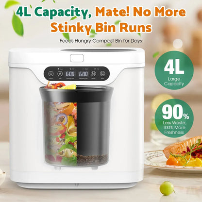 4L Electric Composter in White for Kitchen Food Waste Recycling - Image 2