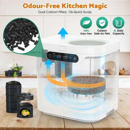 4L Electric Composter in White for Kitchen Food Waste Recycling - Image 4