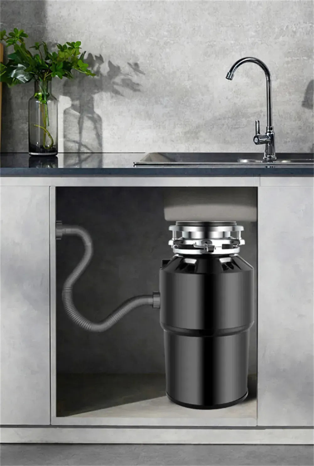 550W Food Waste Disposer with AU Plug, 4000RPM, Black, Stainless Steel for Kitchen - Image 7
