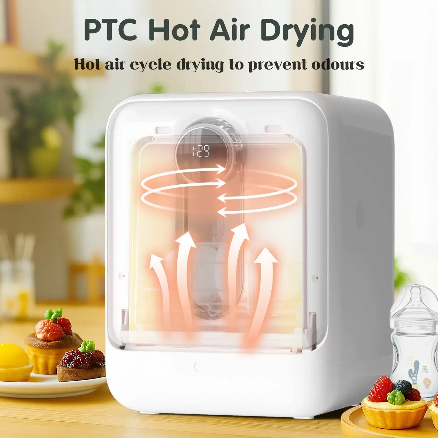 3-in-1 Baby Bottle Washer, Sterilizer & Dryer Combo in White - Image 6