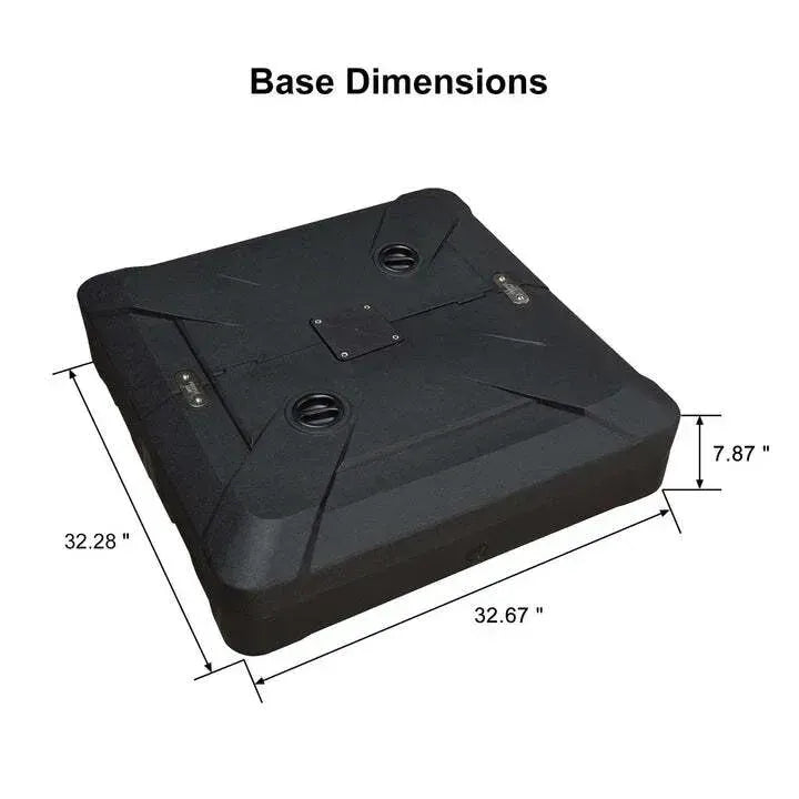 82cm Black Offset Patio Umbrella Base - Sand/Water Filled Square - Image 2