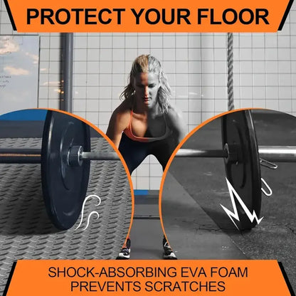 White Wood Grain Interlocking Heavy Duty EVA Foam Gym Flooring Mats - 60x60cm - 12 Tiles - Image 8