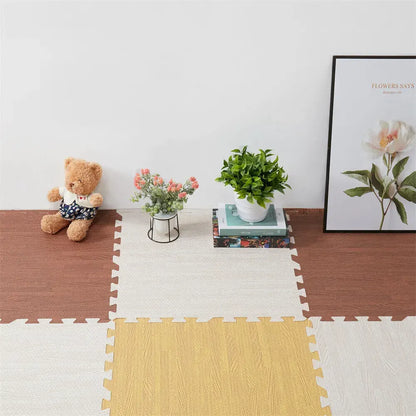 White Wood Grain Interlocking Heavy Duty EVA Foam Gym Flooring Mats - 60x60cm - 24 Tiles - Image 4