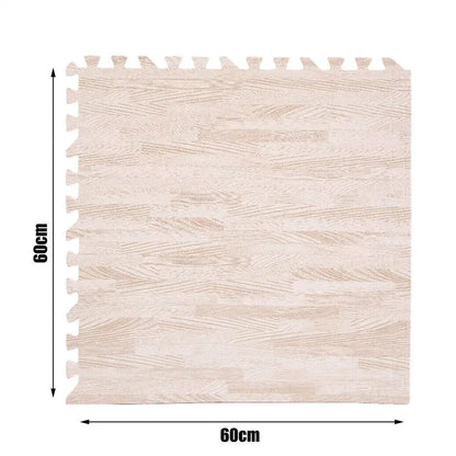 White Wood Grain Interlocking Heavy Duty EVA Foam Gym Flooring Mats - 60x60cm - 24 Tiles - Image 9