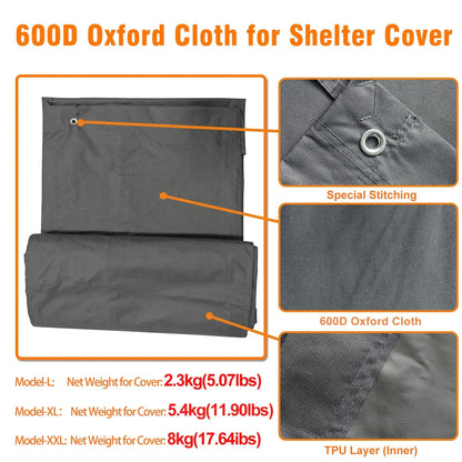 Heavy Duty XL Metal Walk-In Chicken Run with Cover, 276x405x300cm, Black - Image 2