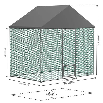 Extra Large Black Chicken Coop Cage Run Rabbit Hutch Walk-In Hen Enclosure 300x200x270cm - Image 3