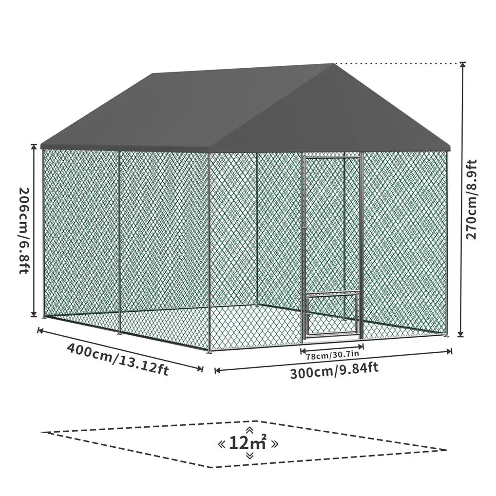 Extra Large Green Chicken Coop Cage Run Rabbit Hutch Walk In Hen Enclosure 300x400x270cm - Image 3