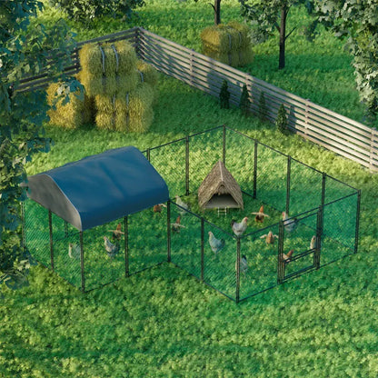 Extra Large Green Chicken Coop Cage Run Rabbit Hutch Walk In Hen Enclosure 300x400x270cm - Image 8