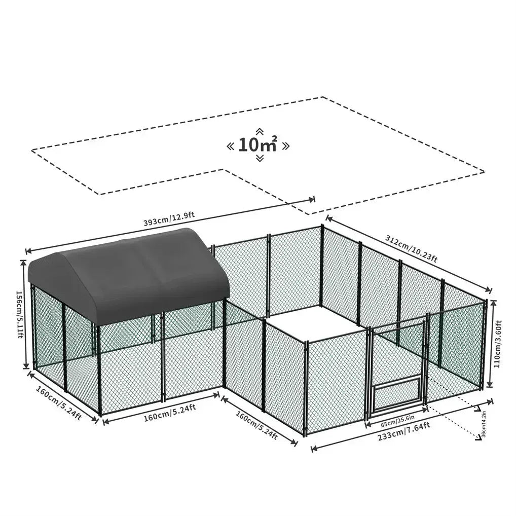 Extra Large Green Chicken Coop Cage Run Rabbit Hutch Walk In Hen Enclosure 300x400x270cm - Image 9