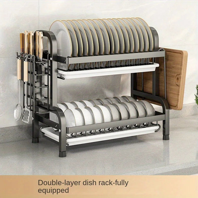 Compact Rust-Proof Dish Drying Rack Set - Image 4