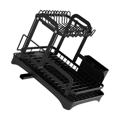 2 Tier Dish Drainer Rack with Drain Basket - Image 5
