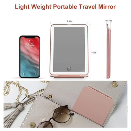 LED Travel Makeup Mirror 3 Light Modes USB - Image 6