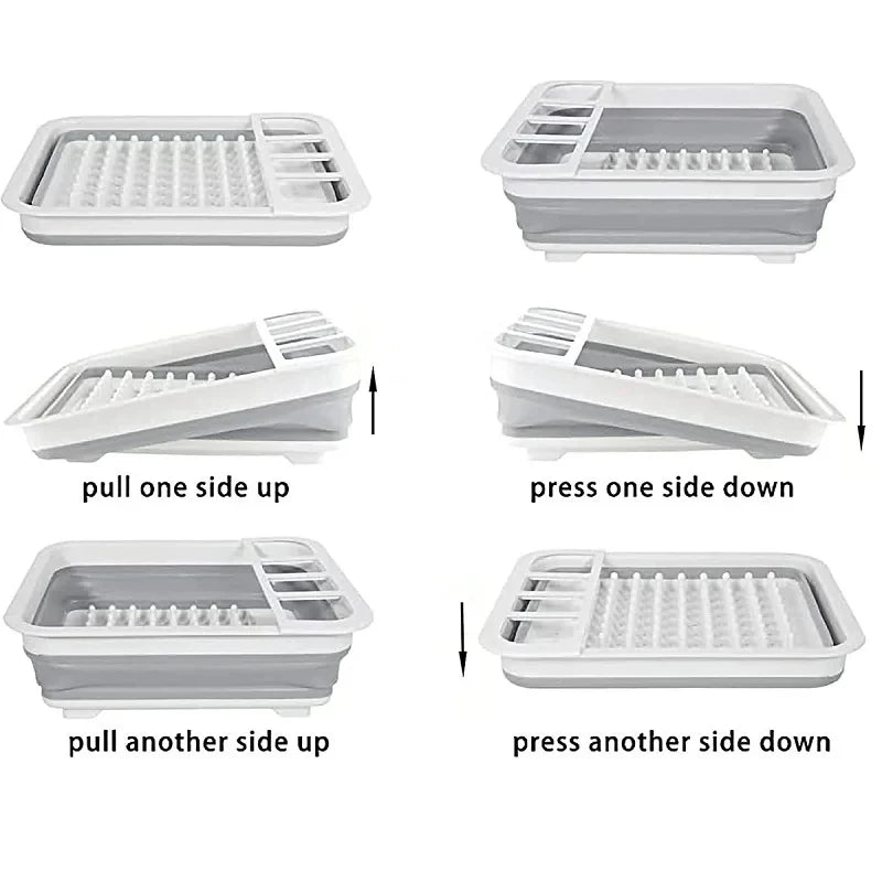Foldable Kitchen Dish Rack Storage Tray - Image 2