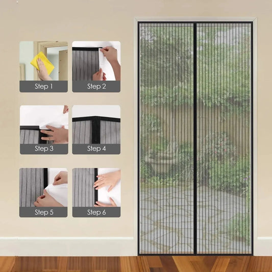 Magnetic Mosquito Net Door Screen 80x210cm White - Image 5