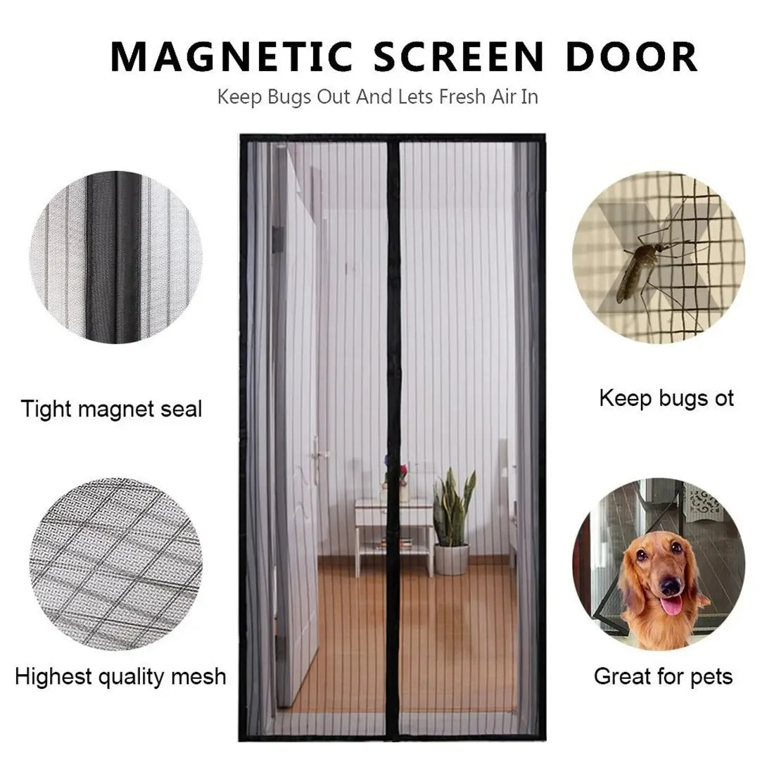 Magnetic Mosquito Net Door Screen 110x210cm - Image 3