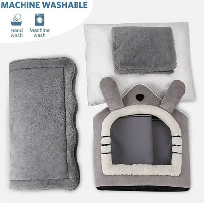 Soft Indoor Dog House & Bed - Washable Grey - Image 2