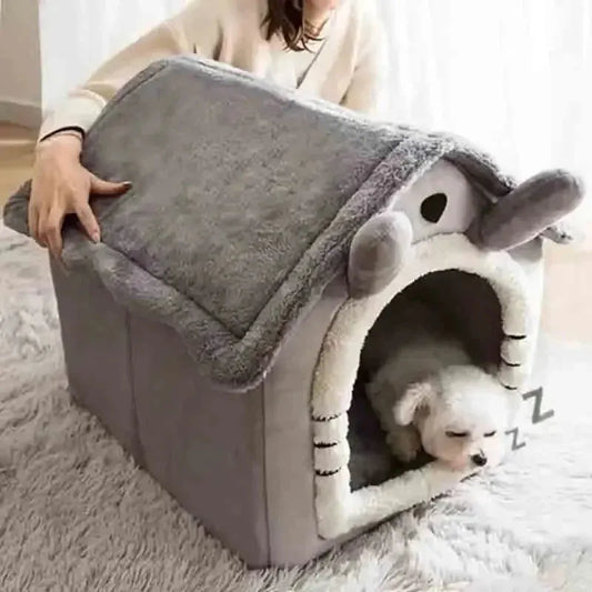 Soft Indoor Dog House & Bed - Washable Grey - Image 4