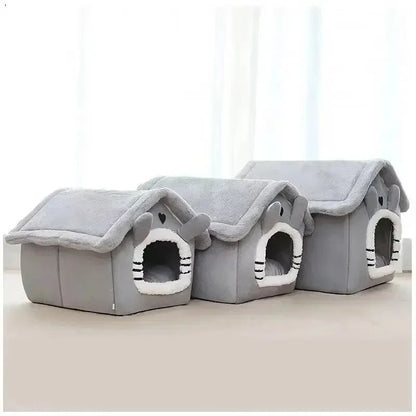 Soft Indoor Dog House & Bed, Washable Grey - Image 2
