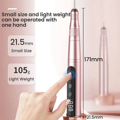 35000RPM Cordless Nail Drill Kit LED Pink - Image 4