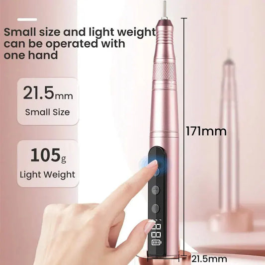 35000RPM Cordless Nail Drill Kit LED Pink - Image 4