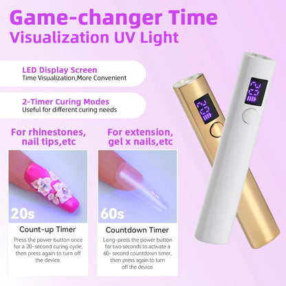 Mini UV LED Nail Dryer Lamp USB Gold - Image 2