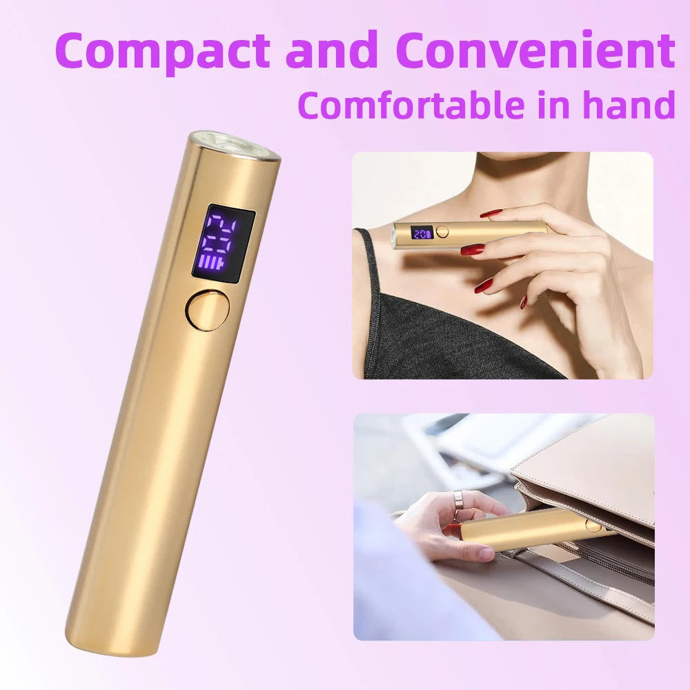 Mini UV LED Nail Dryer Lamp USB Gold - Image 6