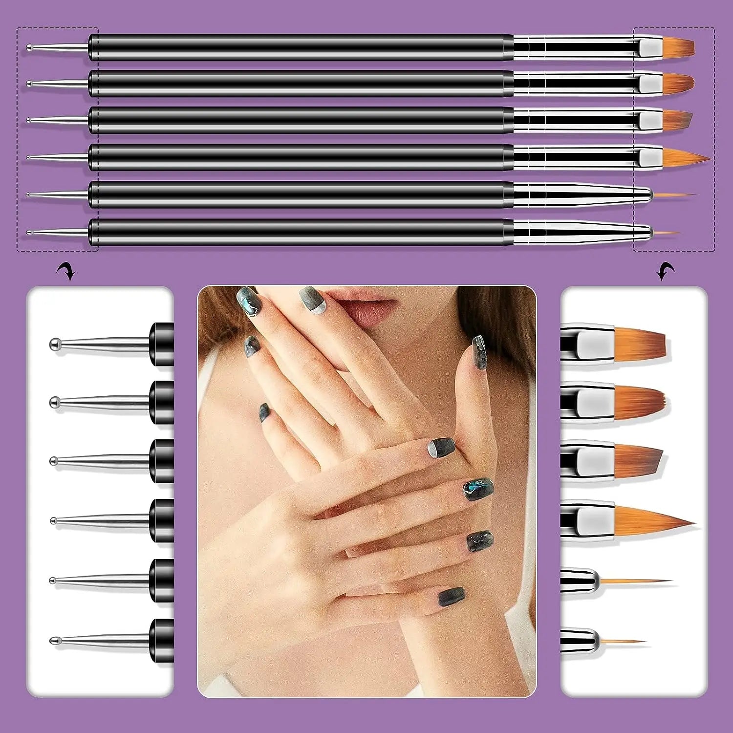 31Pcs Nail Art Brushes and Dotting Tools - Image 5