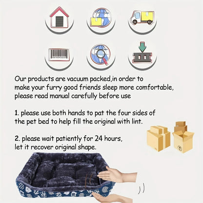 Blue Pet Dog Bed Sofa Mat for Cats & Dogs - M - Image 6