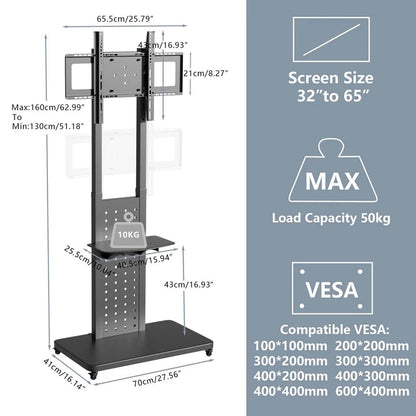 Heavy Duty Mobile TV Stand with Wheels - Image 4