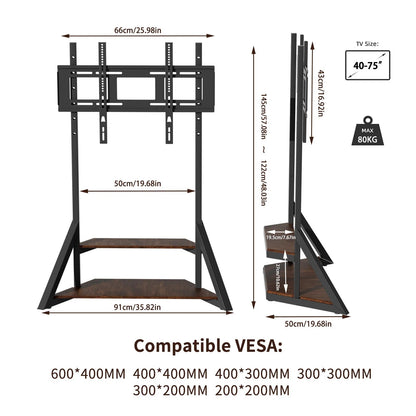 Adjustable Floor TV Stand for 40-75" LCD LED - Image 7