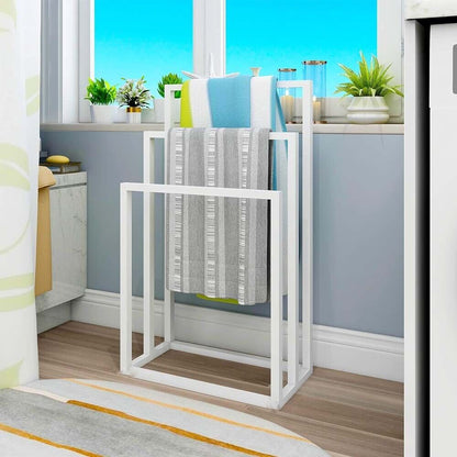 3 Tier Metal Freestanding Towel Rack Rail Holder Drying Stand - Image 6