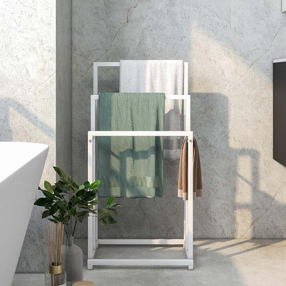 3 Tier Metal Freestanding Towel Rack Rail Holder Drying Stand - Image 9